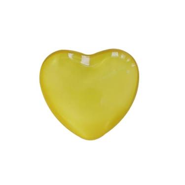 Imagem de Lindo suporte móvel dobrável em formato de coração Macaron sólido para smartphone tablet celular acessório (amarelo)