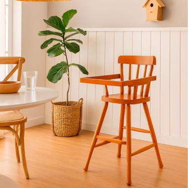 Imagem de Cadeira Alta para Refeição Infantil em Madeira Amêndoa Marin Brasil
