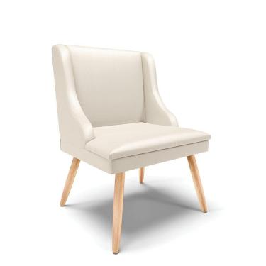 Imagem de Cadeira Corino Bege Pés Palito Natural