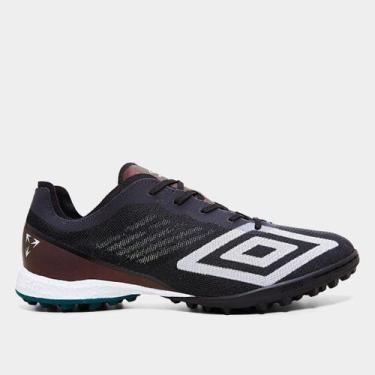 Imagem de Chuteira Society Umbro Velocita Decimo Premier Unissex, Preto, Branco,