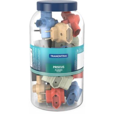 Imagem de Adaptador T 2p 10 A 250 V Tramontina 6 Cores Pote Com 20 Unidades