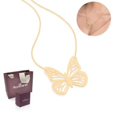 Imagem de Colar Maxi Borboleta Colar Grande Rommanel Presente Feminino