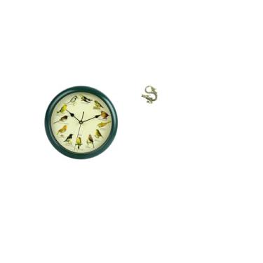 Imagem de Fenteer Relógio de Parede Verde Melódico, Ornamento Decorativo para Quarto, Relógio Musical de Pássaro, Estátua de Latão, Presente de Inauguração de Casa, Dec