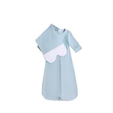 Imagem de The Butterfly Swaddle Mistura de algodão orgânico, saco de dormir tudo-em-um com asa de borboleta, sistema de treinamento de transição para bebês recém-nascidos com bolsa de lavagem, prematuro (1,8