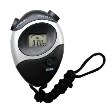 Imagem de KL-102 Cronômetro Digital Esportivo, Cinza e Preto, Display LCD, Precisão 1/100s, com Cordão, 8,5x6cm, Bateria LR44