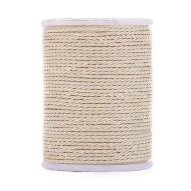 Imagem de 11 m/rolo 1 mm fio de poliéster encerado Taiwan fio encerado corda para pulseiras trançadas faça você mesmo, colar de joias, artesanato de costura de macramê, branco antigo