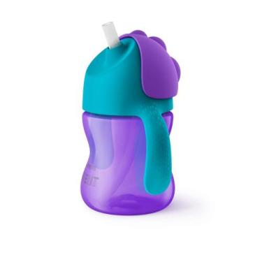 Imagem de Copo com canudo curvado 200ml azul e roxo - Philips Avent