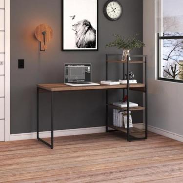 Imagem de Mesa c/Estante Alta 135X64X115cm C/03 Prateleiras - Compace Decor, Nog