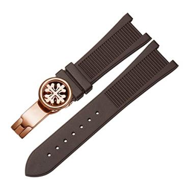 Imagem de WYUYIWH Pulseira de relógio de silicone PP Patek Philippe 5711 5712g Nautilus com interface especial de 25 mm x 13 mm