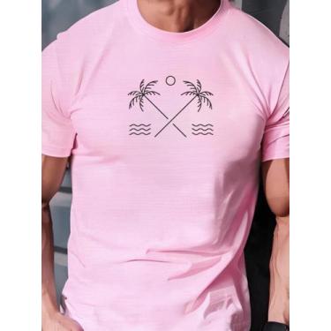 Imagem de Camiseta Masculina Coqueiro Praia Mar Casual Algodão Malha Premium - N
