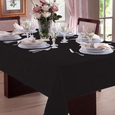 Imagem de Toalha de Mesa Quadrada Jacquard Admirare 8 Lugares, Preta