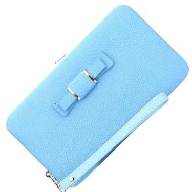 Imagem de Bolsa E Carteira Feminina C/ Porta Celular Luxo Grande - Jewelery, Azu