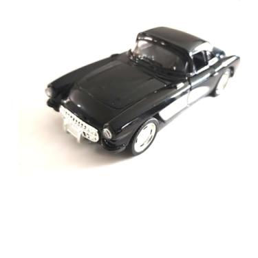 Imagem de Miniatura de Carro Antigo Corvette 1957 Escala 1:34 Coleção com Portas que Abrem,com Sistema de Fricção (Preto)