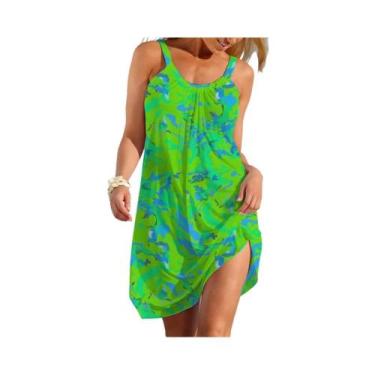Imagem de Vestido Boêmio Tie Dye Feminino - Verão, Sem Mangas, Casual e Respiráv