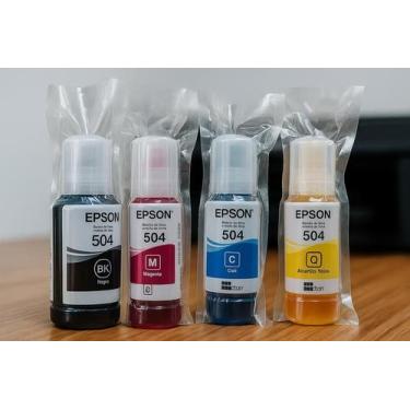 Imagem de Kit tinta 504 Kit 4 Cores L4160 SEM A CAIXA EXTERNA SOMENTE NO VACUO -