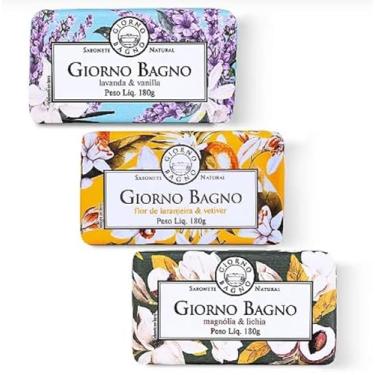 Imagem de Kit 03 Unidades Sabonete Barra Vegetal Giorno Bagno, Mãos e Corpo, Banho e Cuidado Perfume Prolongado