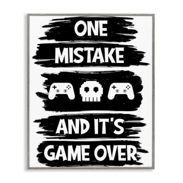 Imagem de Stupell Industries Arte giclée emoldurada One Mistake It's Game Over, design de Marcus Prime, 76 x 61 cm