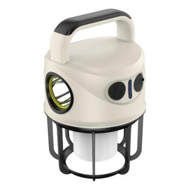 Imagem de Luminária LED Portátil 2 em 1, Lanterna de Mão com Carregamento USB, Bateria Recarregável para Camping, Aventura e Manutenção, Cor Branca e Preta