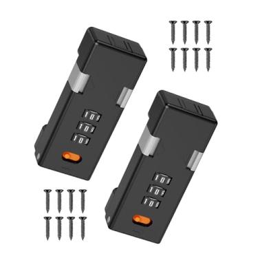 Imagem de MeBantoo Fechadura de combinação de porta de celeiro de 180 graus, fechadura de segurança doméstica sem chave com senha de 3 dígitos para armário de cozinha, gaveta, armário, portas deslizantes