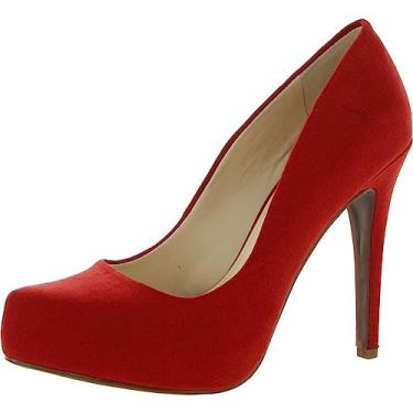 Imagem de Jessica Simpson Sapato feminino de salto agulha plataforma Parisah, Mousse vermelha, 35