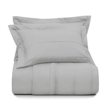 Imagem de Jogo de Colcha King Altenburg Cetim 300 Fios Cinza