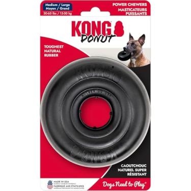 Imagem de KONG Brinquedo Extreme Donut Dog – Brinquedo mastigável de borracha natural durável mais resistente para mastigadores poderosos – Seguro para dentes e gengivas, divertido pular e rolar para brincar em