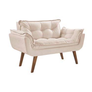 Imagem de Poltrona Namoradeira Orion Pé Palito Tecido Bege