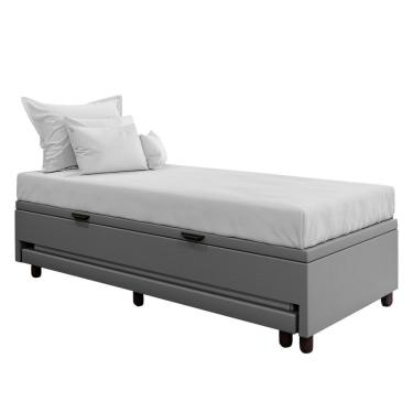 Imagem de Bicama Box Baú Solteirão 96x188 Cm Samy S05 Sintético Cinza - Mpozenato