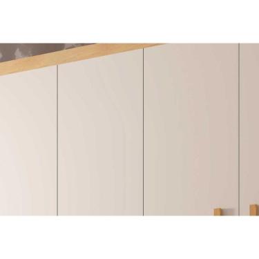 Imagem de Guarda Roupa Solteiro 4 Portas E 2 Gavetas C- Pés Espanha Naturale-grafite Rufato