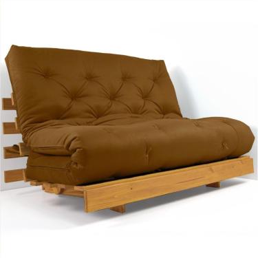 Imagem de Sofá Cama Casal Futon Tokio D33 Madeira Maciça Cor Mel - Caramelo