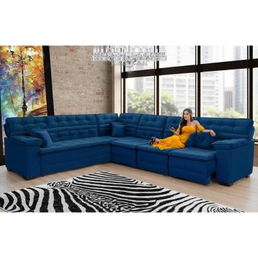 Imagem de Sofá De Canto Magno 2,57x3,97m Azul