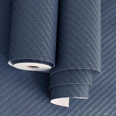 Imagem de Papel de parede Haimin Fabric Texturizado Papel de contato azul marinh
