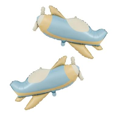 Imagem de 4D Flying Plane Balloon Aviator Adventure Party Supplies For Kid Boy Girl Birthday Baby Shower Wedding, 2 Pack Cartoon Matte Airplane Balloons Fighter Helicopter Fighter Jet Copter Aircraft Decoration