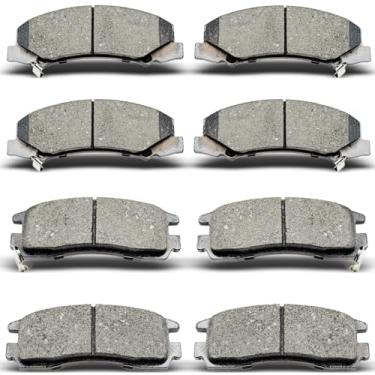 Imagem de DYZJKWJW D1159 D698 Conjunto de pastilhas de freio de cerâmica dianteiras traseiras 8 peças para Buick Allure/LaCross 2008-2009, para Chevrolet Impala 2006-2010, para Chevrolet Monte Carlo 2006-2007