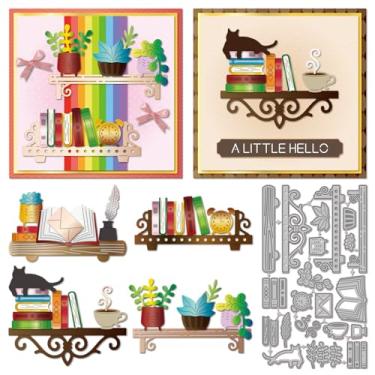 Imagem de GLOBLELAND Prateleiras de flores, matrizes de corte, folhas de livro, cortes de metal, café, gato, modelos de gravação em relevo para scrapbooking, artesanato, fabricação de cartões de papel