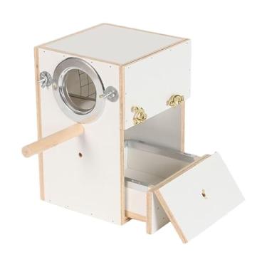 Imagem de Ｂｅｓｇａ Caixa de Criação para Periquitos com Gaveta, Casinha de Acasalamento de Madeira para Papagaios, Gaiola para Agapornis, Papagaios, Periquitos E Calopsi, 15x15x22 cm