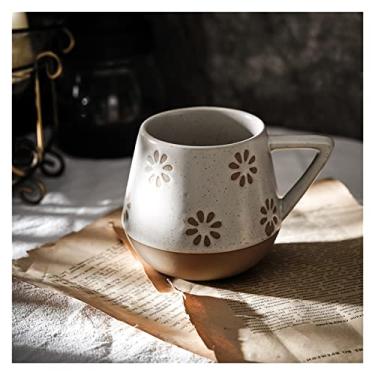 Imagem de Yalych Canecas de café de grés, canecas de café grandes com alça para chá, cacau, suco, leite, presente, xícaras de café de 400 ml de cerâmica para escritório e casa linda caneca