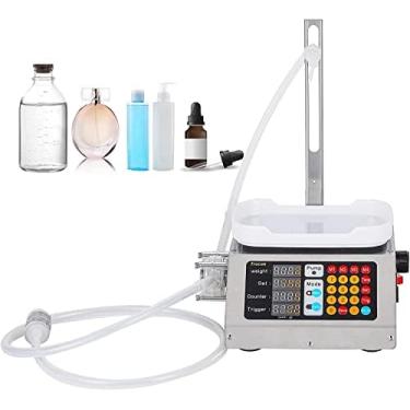 Imagem de HYUIO Máquina de enchimento de bomba de pesagem balança eletrônica, 5 garrafas de 50 ml, máquina de enchimento de líquido manual para líquido, suco, vinho, óleo MCT
