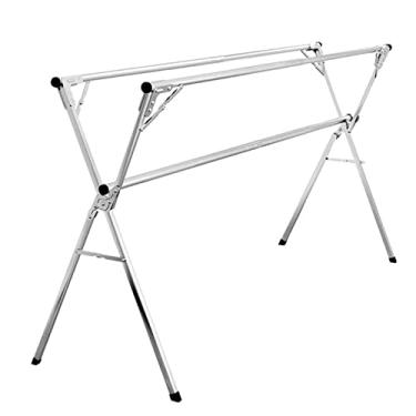 Imagem de LULUMAIC Escorredor de roupas dobrável de 2,4 m, aço inoxidável, resistente, secagem de roupas, comprimento ajustável