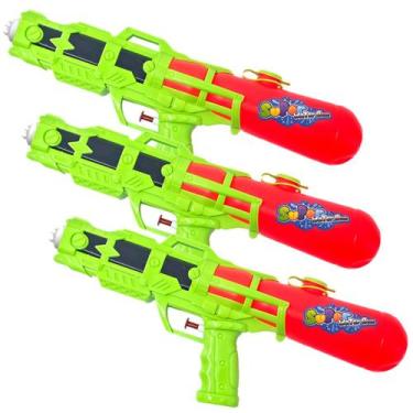 Imagem de Pistolas Arma Grande Water Gun Lanca Agua Brinquedo 45cm Kit 3 Super P