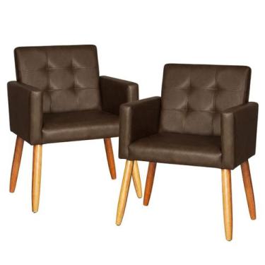 Imagem de Kit 2 Poltronas material sintético para Manicure Sala de Estar Decorat