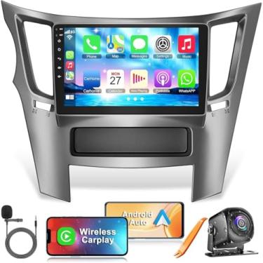 Imagem de Rádio automotivo 4G + 64G Android 13 para rádio Subaru Outback Legacy 2010-2014, tela sensível ao toque de 23 cm, suporte estéreo sem fio, Carplay/Android Auto/GPS/Bluetooth/câmera de reserva/FM/SWC