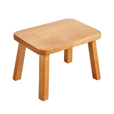 Imagem de Bothyi Pequeno baixo sofá otomano apoio para os pés moderno multiuso sapato mudando fezes, descanso de pé de madeira para entrada de casa, Cor de madeira