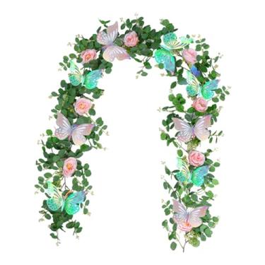 Imagem de Generic Decorações de guirlanda de flores artificiais, flores falsas, folhagens, guirlanda de artificiais para casamento, Style E