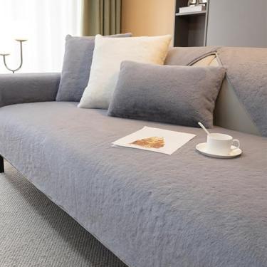 Imagem de Capa de sofá antiderrapante com silicone, capa de sofá Xxl paisagem da casa em forma de U em forma de 7 lugares, manta protetora antiderrapante de pelúcia macia para sofá L sofá de canto manta com
