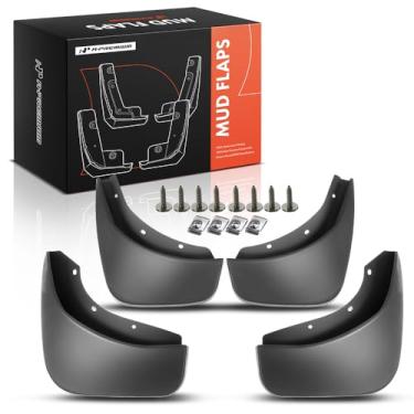 Imagem de A-Premium Conjunto de 4 peças de abas de lama protetores contra respingos, para-lamas com kits de hardware acessório compatível com Volvo - 2017-2019 - V90/V90 Cross Country, vagão), cor preta