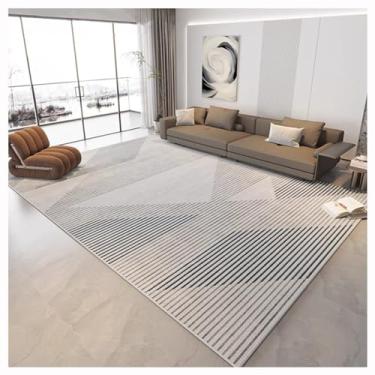 Imagem de SPXMQSS Tapetes de sala de estar, tapetes para quarto, antiderrapante, lavável, tapete que não cai, tapete interno de pelo baixo para quarto, sala de estar, cinza claro