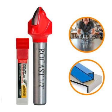 Imagem de Fresa Para Dobrar Em V Vincar Acm 90 6mm Metal Duro Vídea Router Cnc M