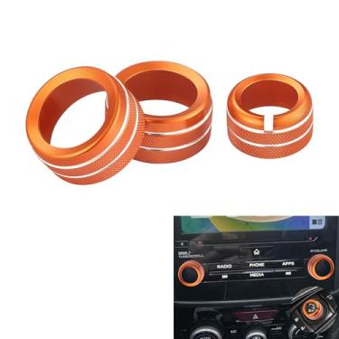 Imagem de TOMALL 3 peças de alumínio para botão de volume de rádio para espelho retrovisor compatíveis com Subaru Forester 2019-2024, Impreza Crosstrek XV 2018-2023 Acessórios interiores de acabamento de botão