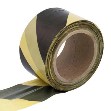 Imagem de Fita Sinalizaçao 100 Metros Zebrada Segurança Area Restrita Demarcaçao Isolamento Proteçao